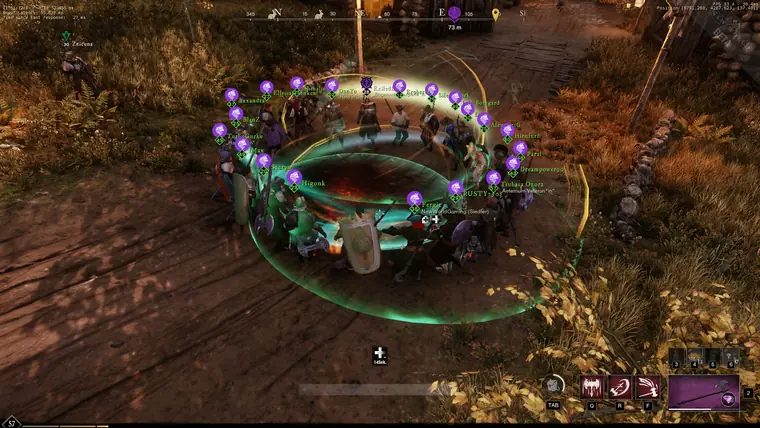 Das Emote-Rad — Bildschirmfoto aus der Closed Beta, August 2021.