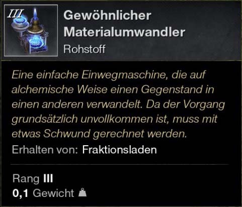 Gewöhnlicher Materialumwandler