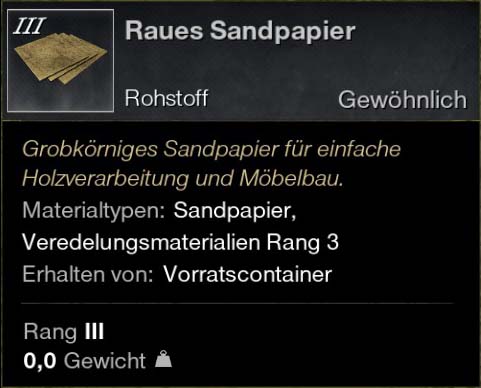 Raues Sandpapier