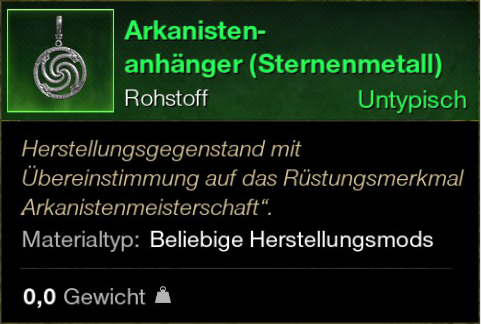 Arkanisten Anhänger (Sternenmetall)