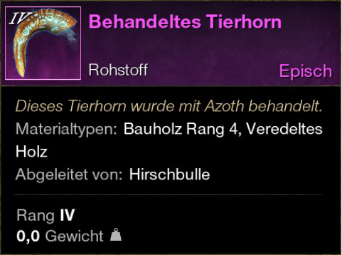 Behandeltes Tierhorn