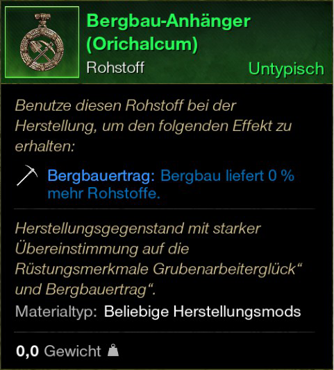 Bergbau Anhänger (Orichalcum)