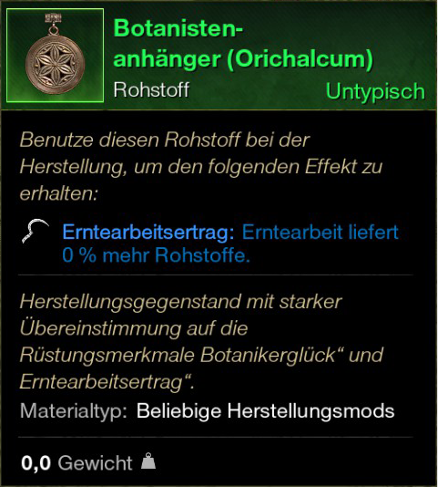 Botanisten Anhänger (Orichalcum)