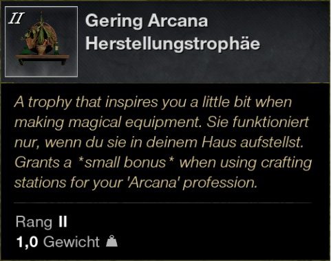 Gering Arcana Herstellungstrophäe