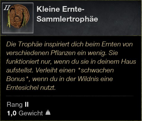 Kleine Ernte Sammlertrophäe