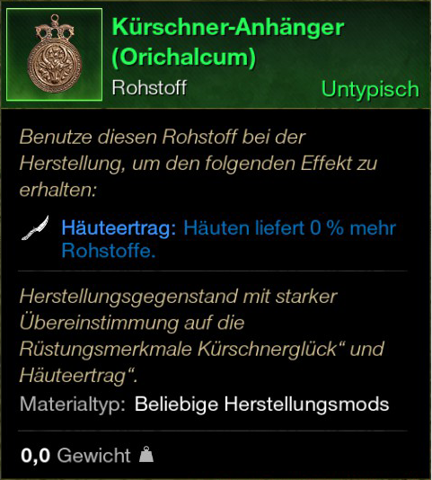 Kürschner Anhänger (Orichalcum)