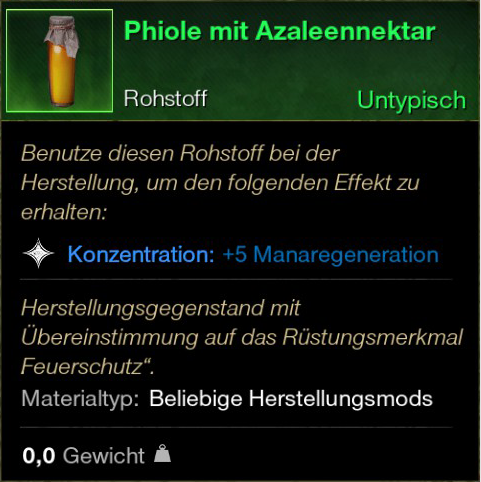 Phiole mit Azaleennektar