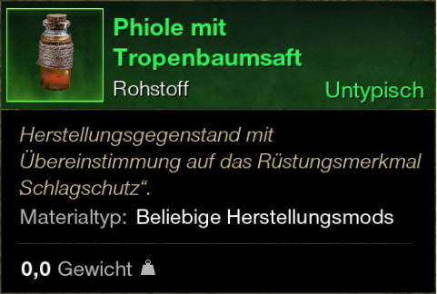 Phiole mit Tropenbaumsaft