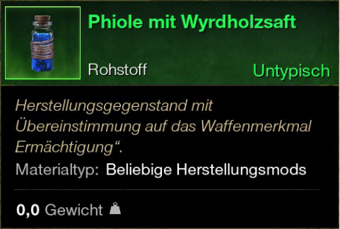 Phiole mit Wyrdholzsaft