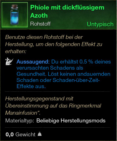 Phiole mit dickflüssigem Azoth