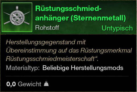 Rüstungsschmied Anhänger (Sternenmetall)