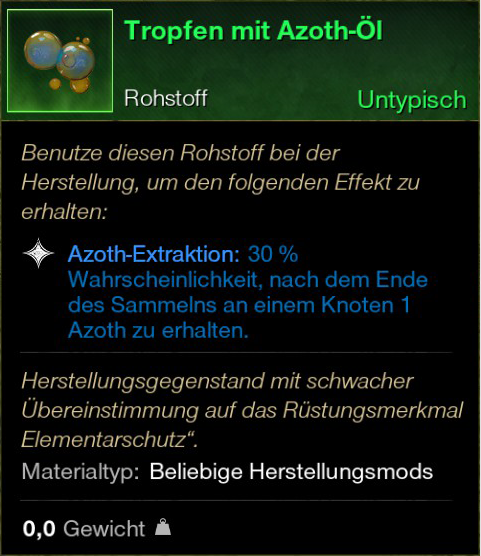 Tropfen mit Azoth Öl