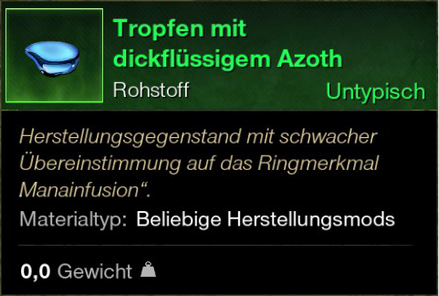 Tropfen mit dickflüssigem Azoth