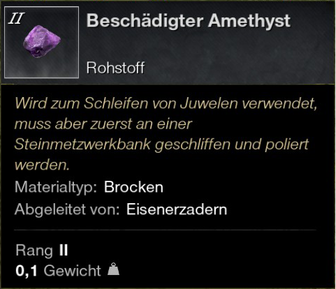 Beschädigter Amethyst