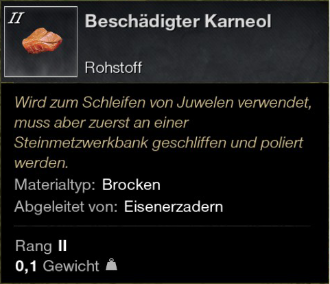 Beschädigter Karneol