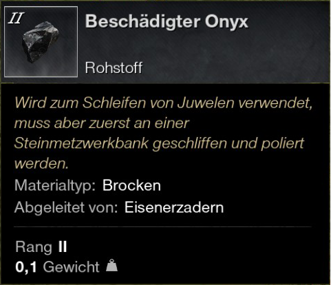 Beschädigter Onyx