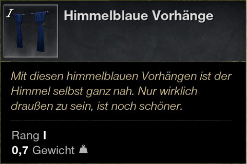 Himmelblaue Vorhänge