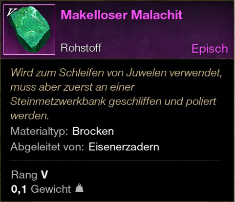 Makelloser Malachit