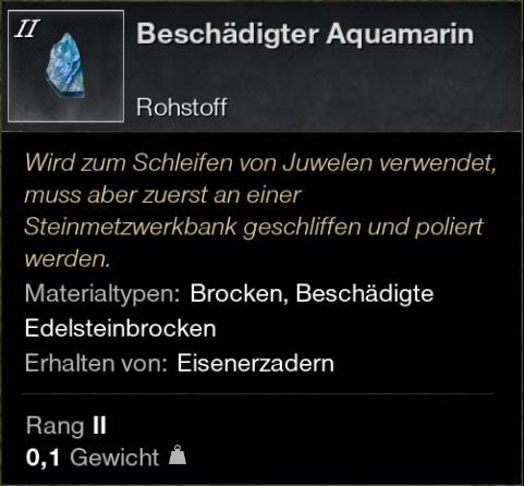 Beschädigter Aquamarin