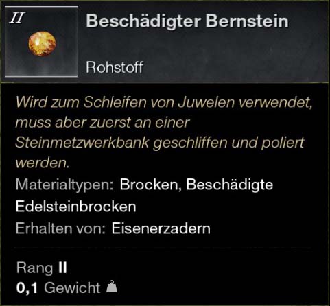 Beschädigter Bernstein