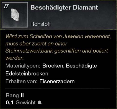 Beschädigter Diamant