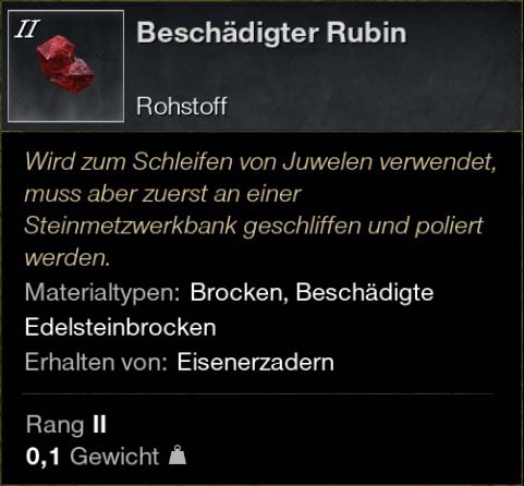 Beschädigter Rubin