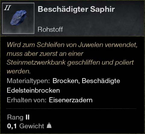 Beschädigter Saphir