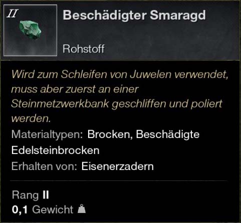 Beschädigter Smaragd