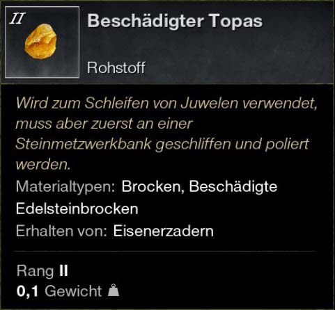 Beschädigter Topas