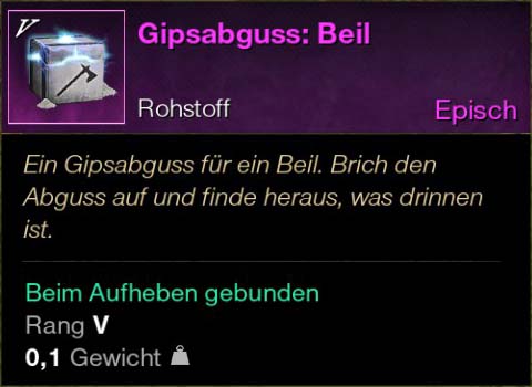 Gipsabguss Beil