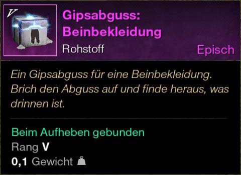 Gipsabguss Beinbekleidung