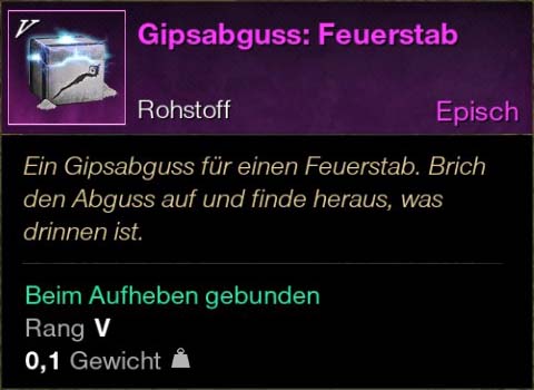 Gipsabguss Feuerstab