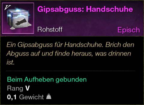 Gipsabguss Handschuhe