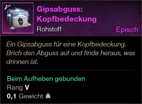 Gipsabguss Kopfbedeckung