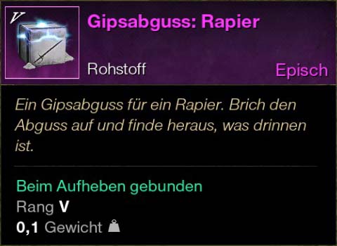 Gipsabguss Rapier