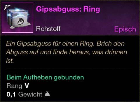 Gipsabguss Ring