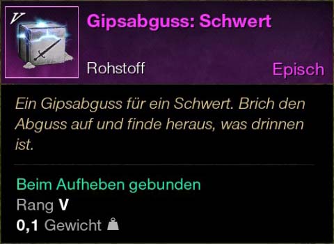 Gipsabguss Schwert